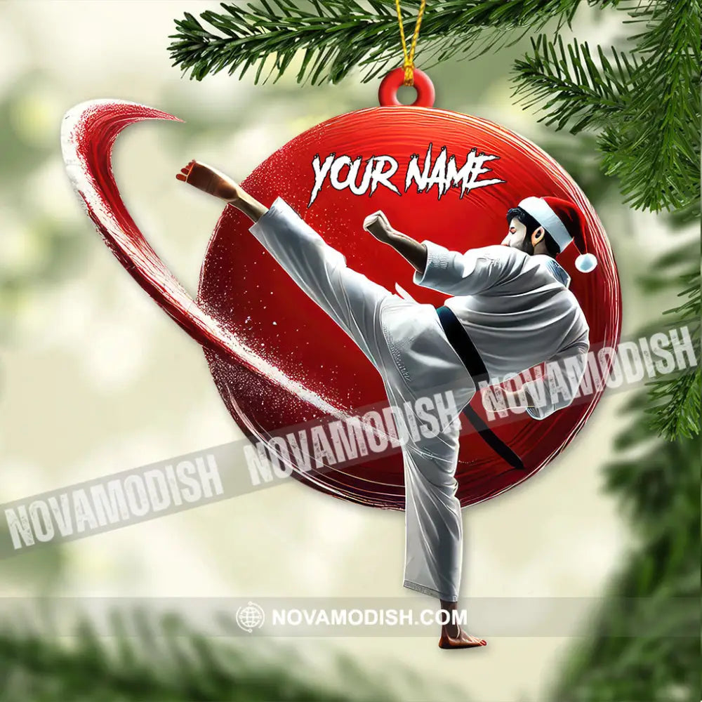 Custom Name Karate Ornament Christmas Gift For Lover 3.54’’ / 1