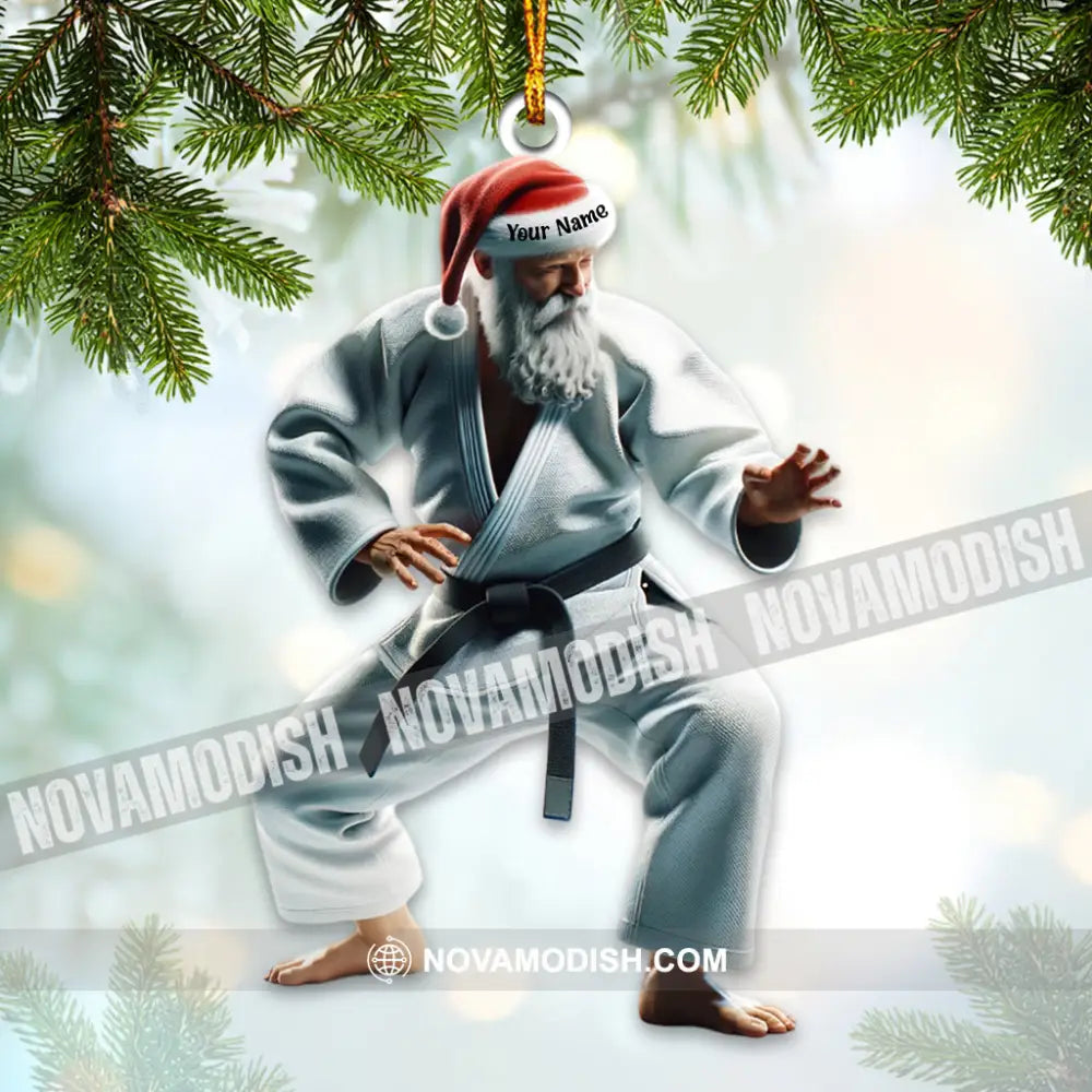 Custom Name Judo Gi Christmas Ornament Gift