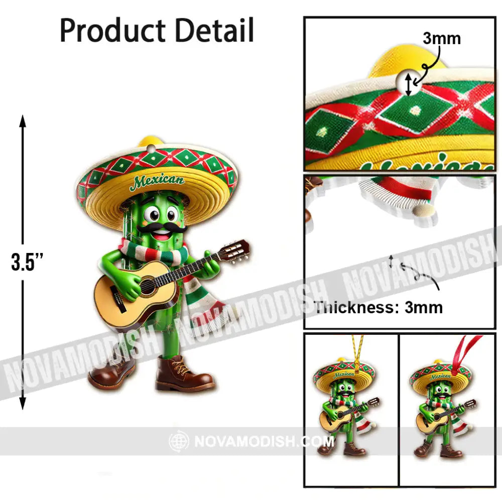 Custom Name Mexican Ornament Christmas Gift For Mexico Lover