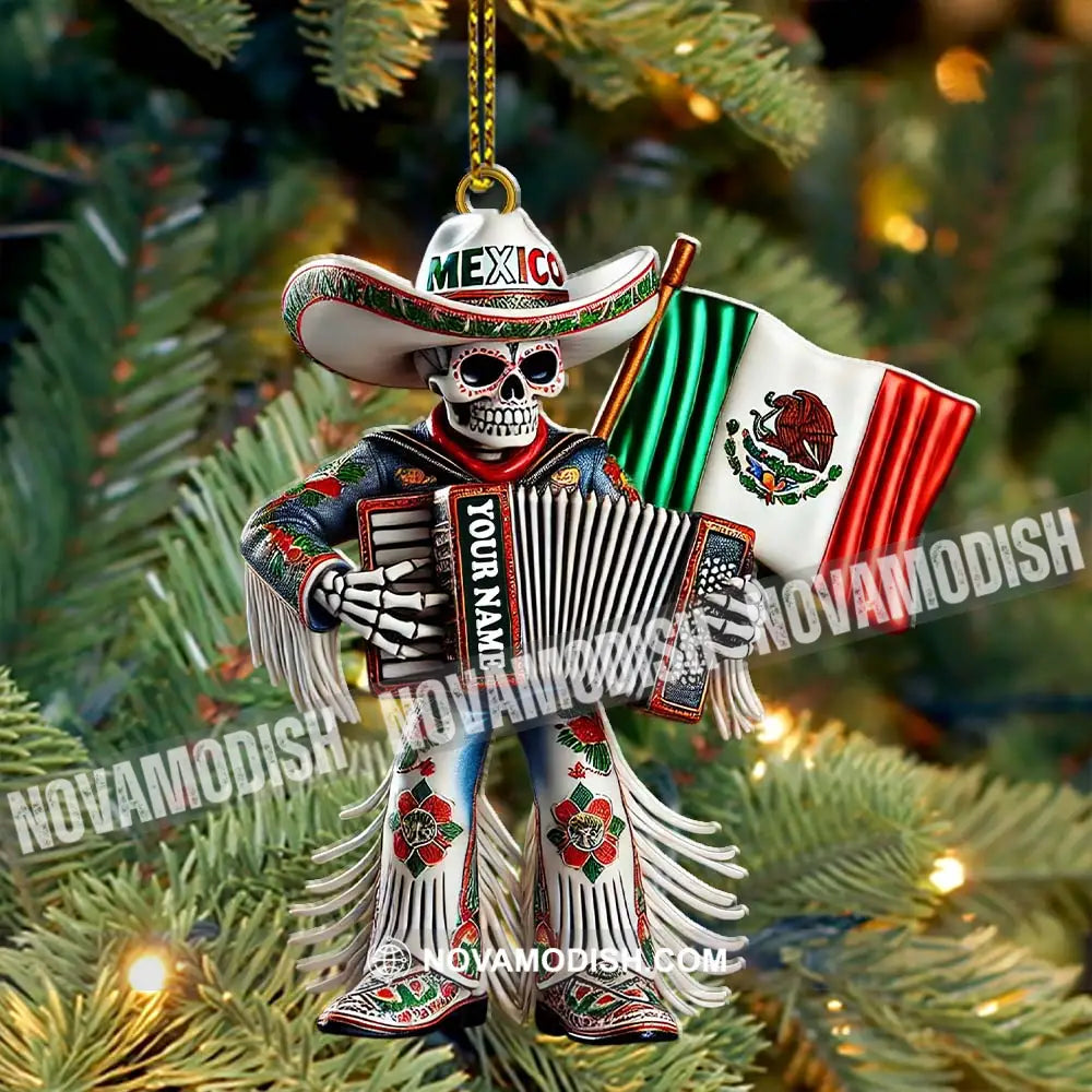 Custom Name Mexico Ornament Christmas Gift For Mexican 3.54’’ / 1