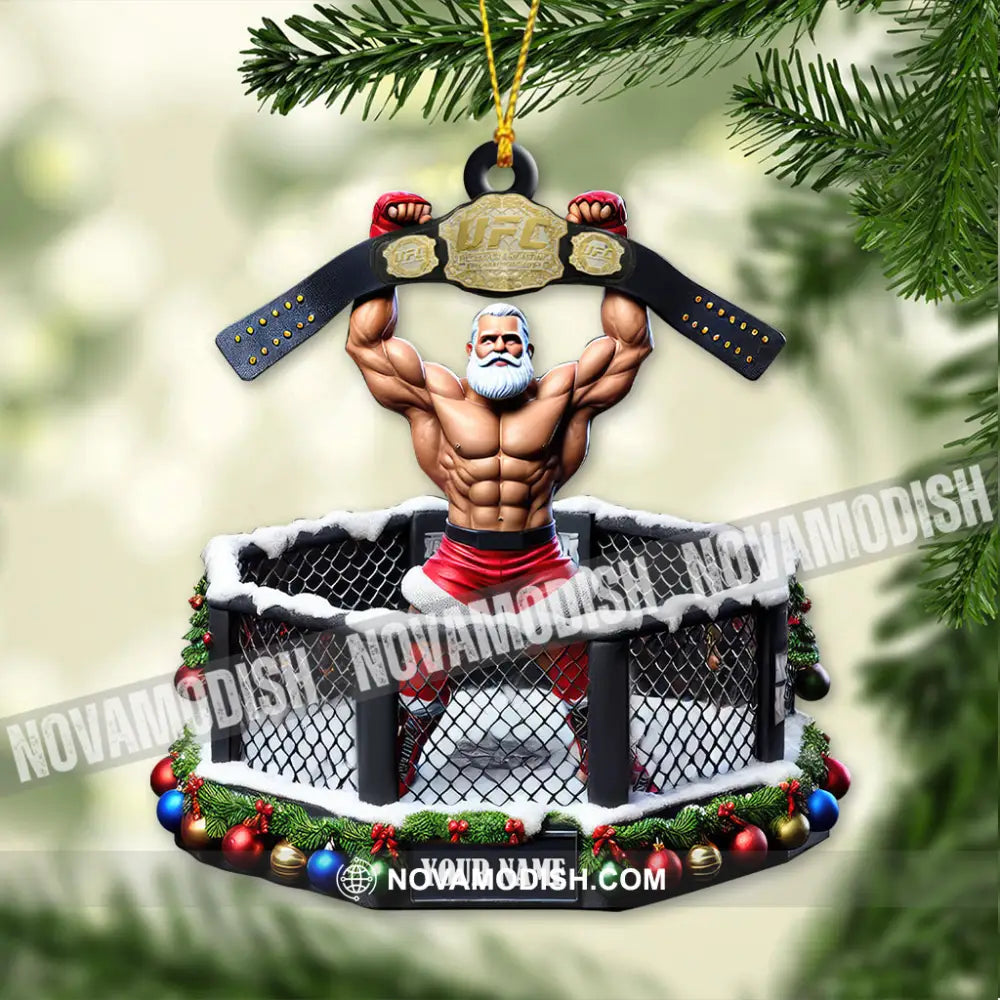 Custom Name Mma Boxing Ornament Lover Christmas Gift 3.54’’ / 1