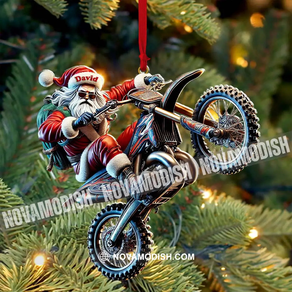 Custom Name Motocross Ornament Lover Christmas Gift 3.54’’ / 1