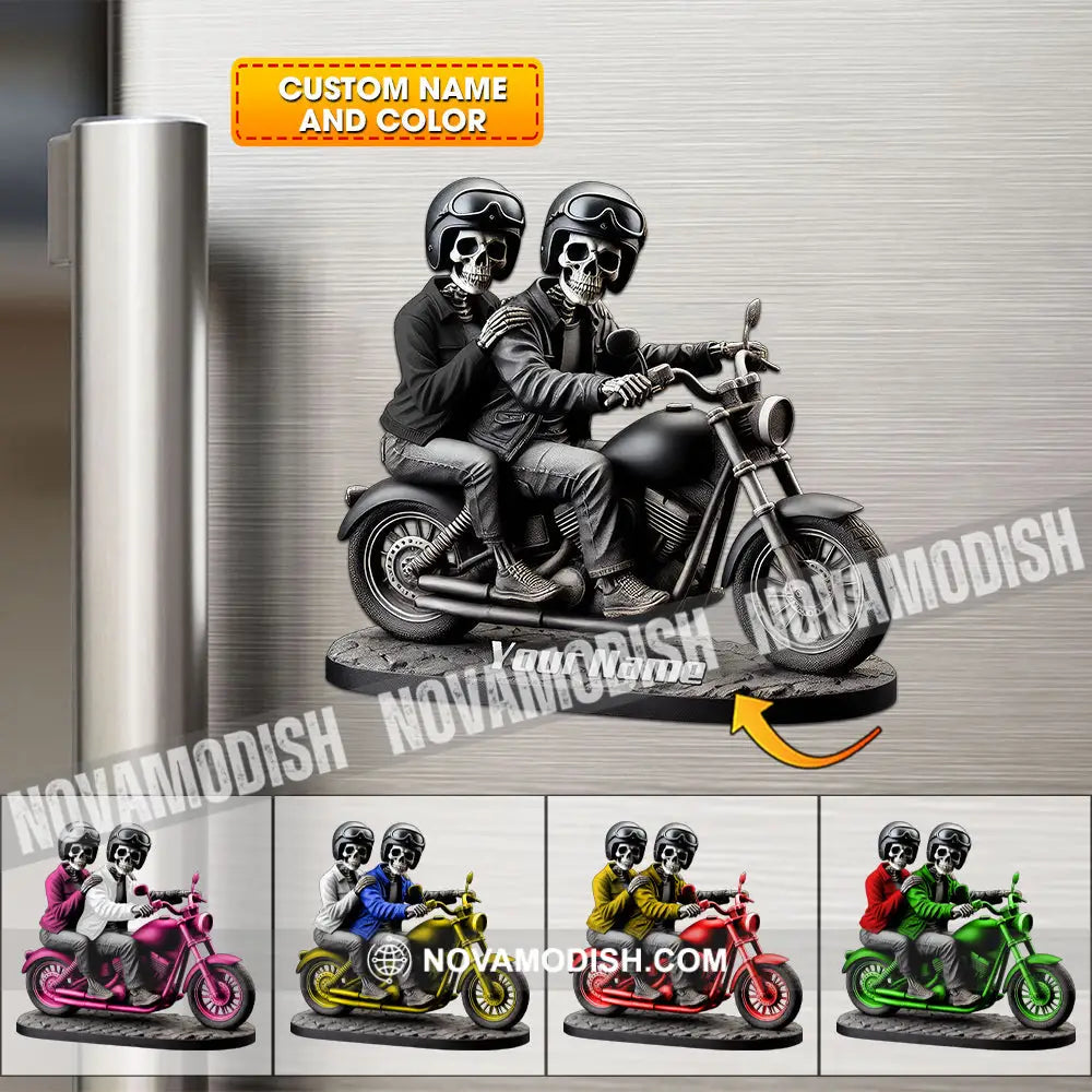 Custom Name Motorcycles Couple Fridge Magnet Gift For Lover