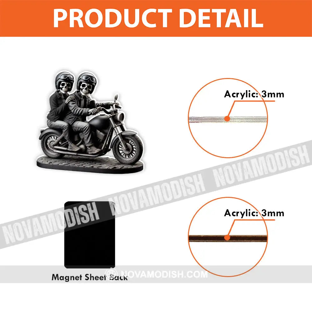 Custom Name Motorcycles Couple Fridge Magnet Gift For Lover