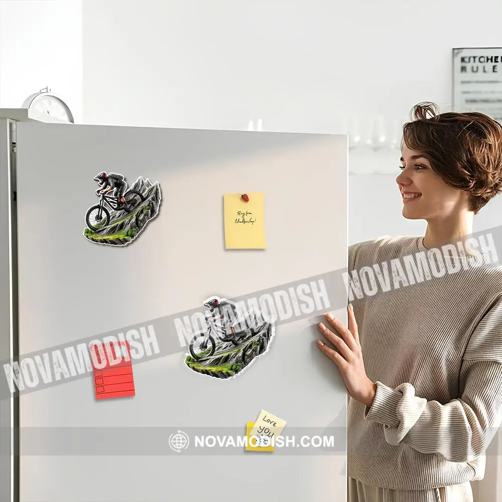 Custom Name Mountain Bike Fridge Magnet Gift For Lover