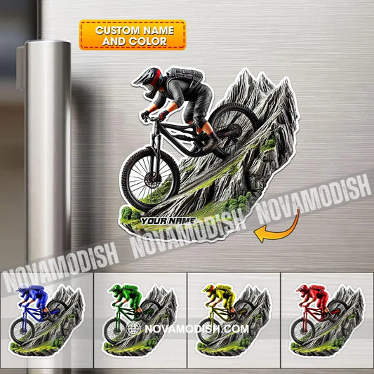 Custom Name Mountain Bike Fridge Magnet Gift For Lover