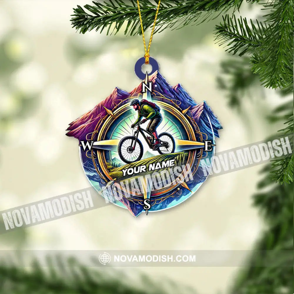 Custom Name Mountain Bike Ornament Christmas Gift For Lover 3.54’’ / 1