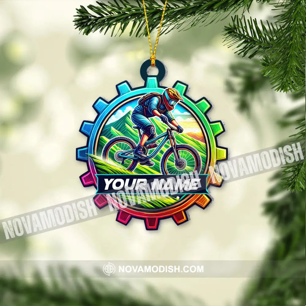 Custom Name Mountain Bike Ornament Christmas Gift For Lover 3.54’’ / 1