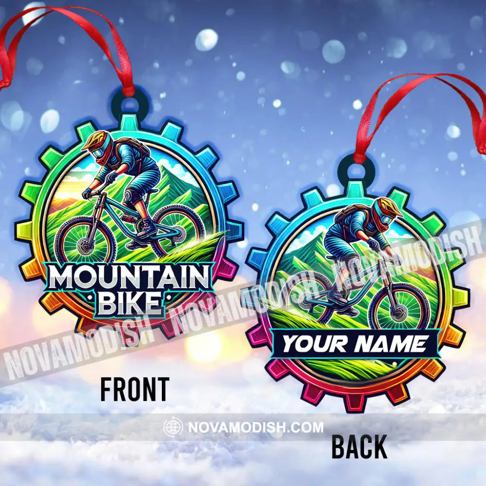 Custom Name Mountain Bike Ornament Christmas Gift For Lover