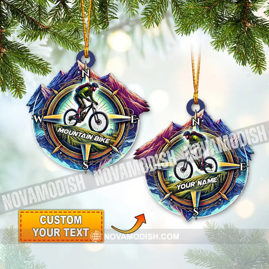 Custom Name Mountain Bike Ornament Christmas Gift For Lover