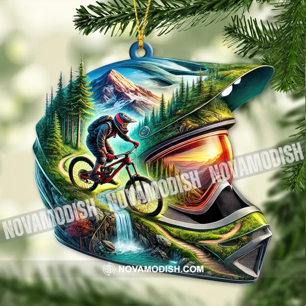 Custom Name Mountain Bike Ornament Lover Christmas Gift 3.54’’ / 1