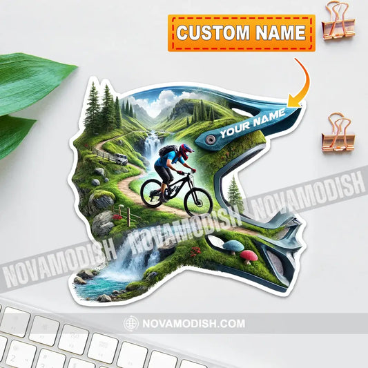 Custom Name Mountain Bike Sticker Gift For Lover