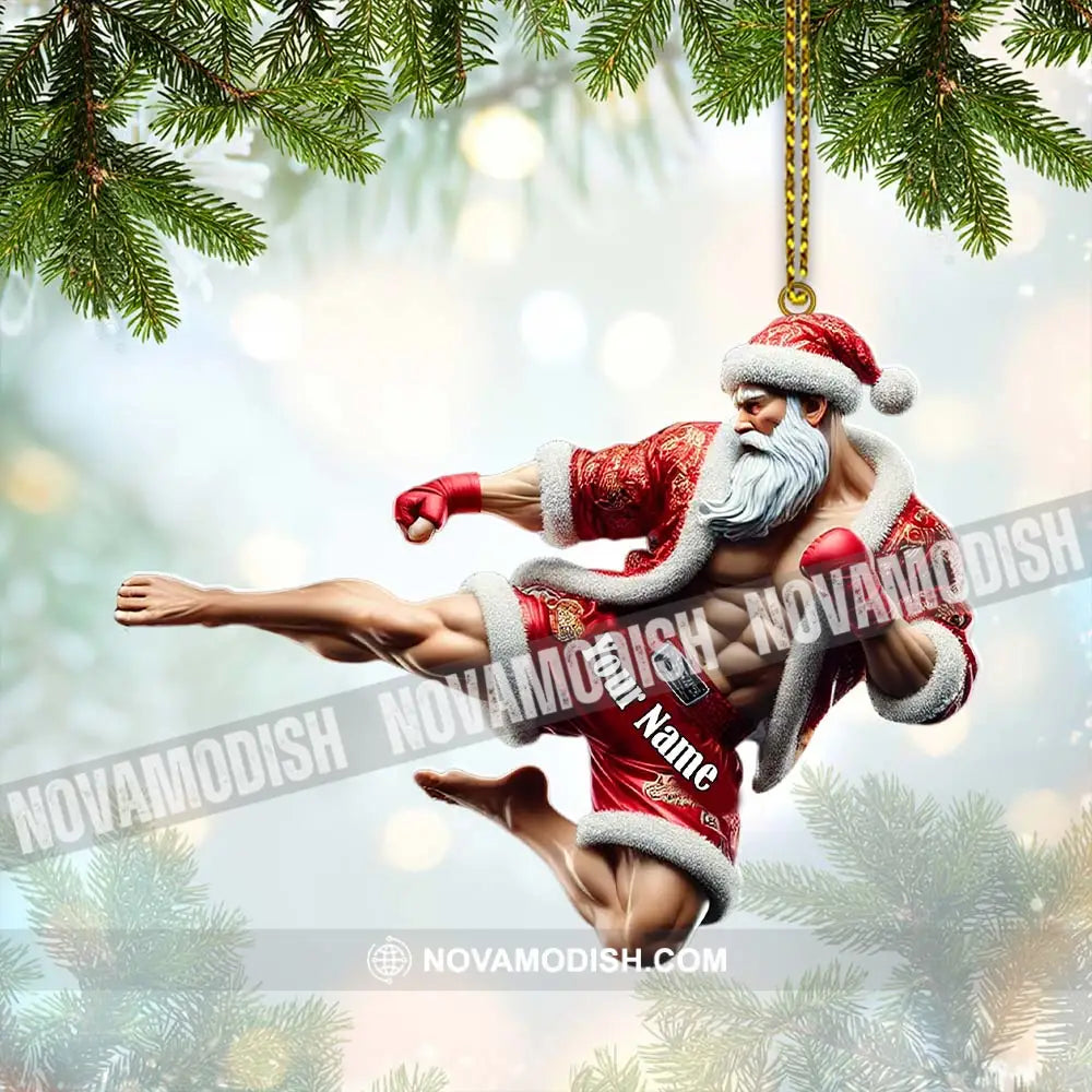 Custom Name Muay Thai Ornament Christmas Gift For Lover 3.54’’ / 1