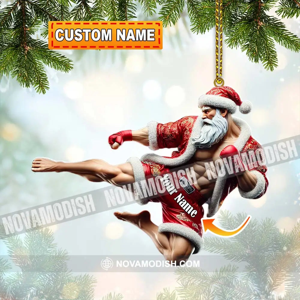 Custom Name Muay Thai Ornament Christmas Gift For Lover