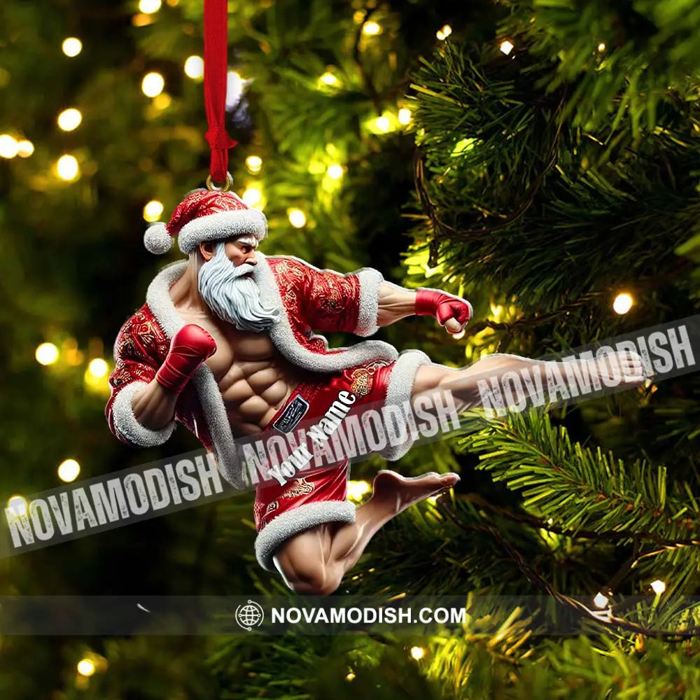 Custom Name Muay Thai Ornament Christmas Gift For Lover