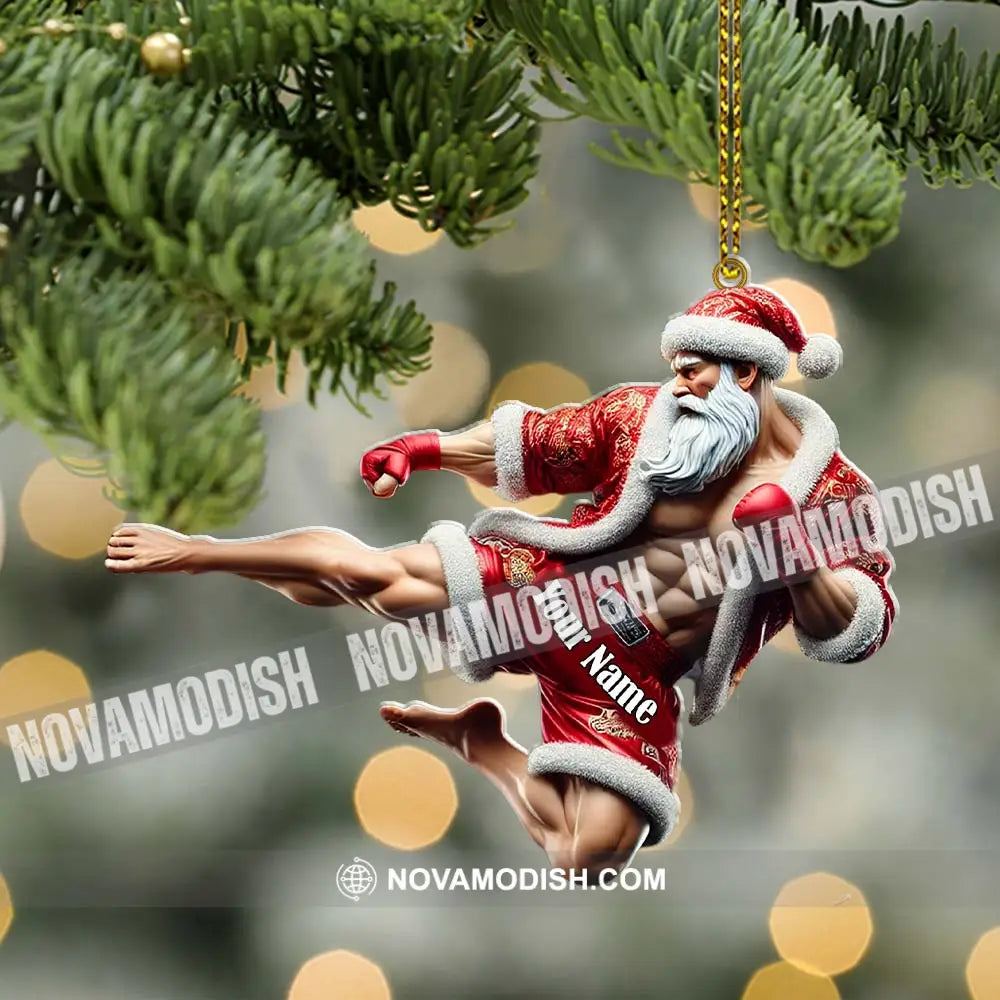 Custom Name Muay Thai Ornament Christmas Gift For Lover