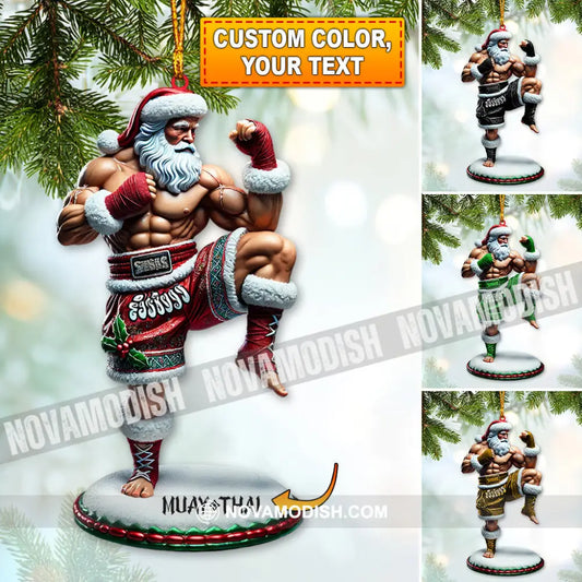 Custom Name Muay Thai Ornament Santa Christmas Gift