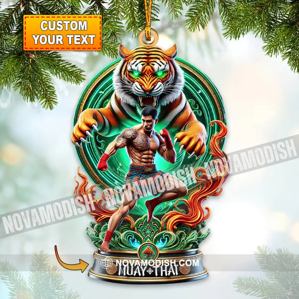 Custom Name Muay Thai Ornament Santa Christmas Gift