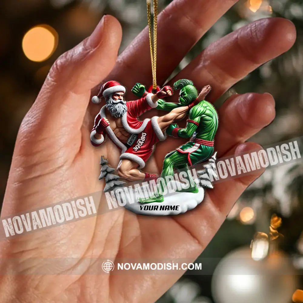 Custom Name Muay Thai Santa Ornament Christmas Gift For Lover