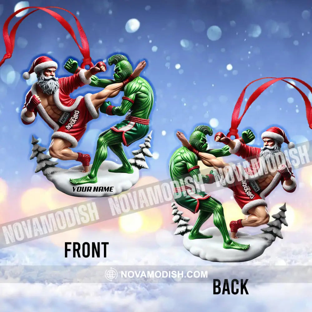 Custom Name Muay Thai Santa Ornament Christmas Gift For Lover