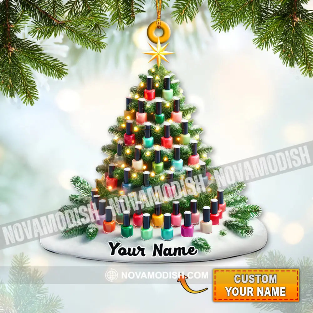 Custom Name Nail Christmas Tree Ornament Artist Gift