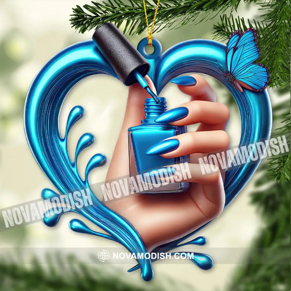 Custom Name Nail Ornament Christmas Decoration For Salon 3.54’’ / 1