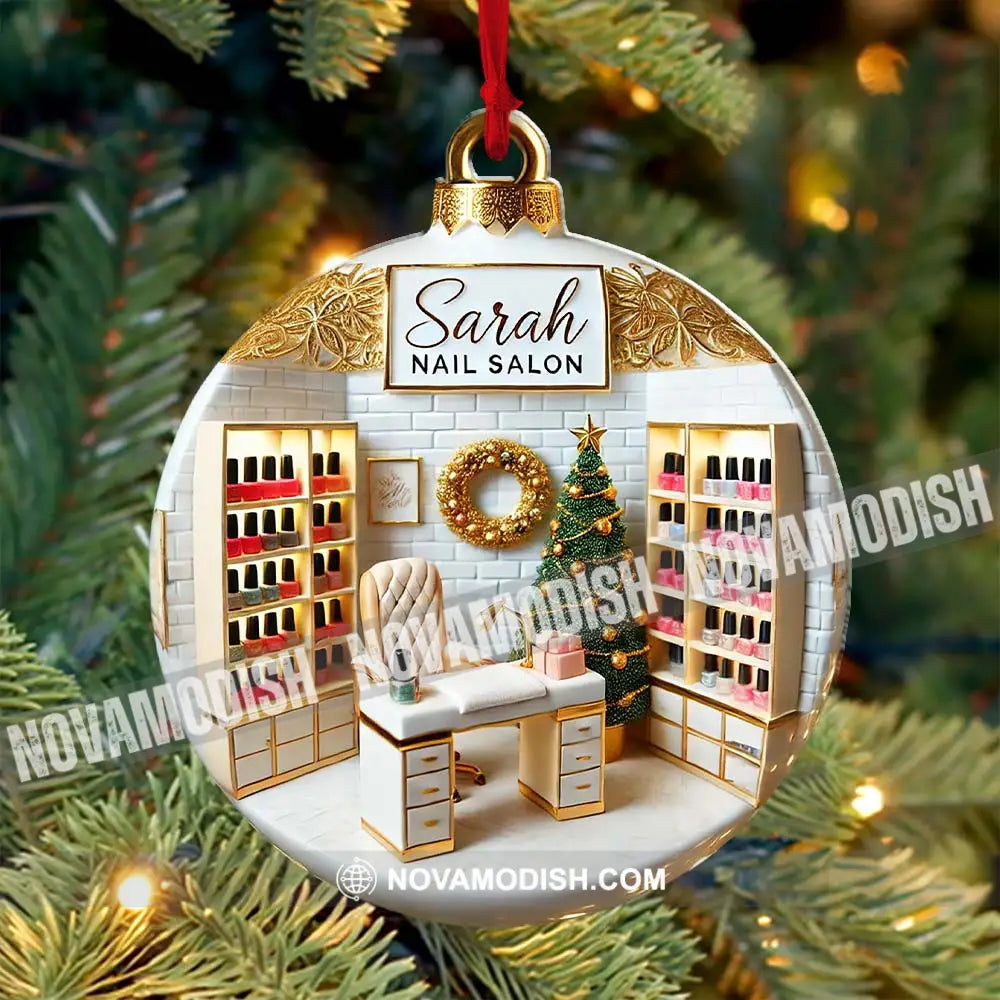 Custom Name Nail Salon Ornament Christmas Decoration