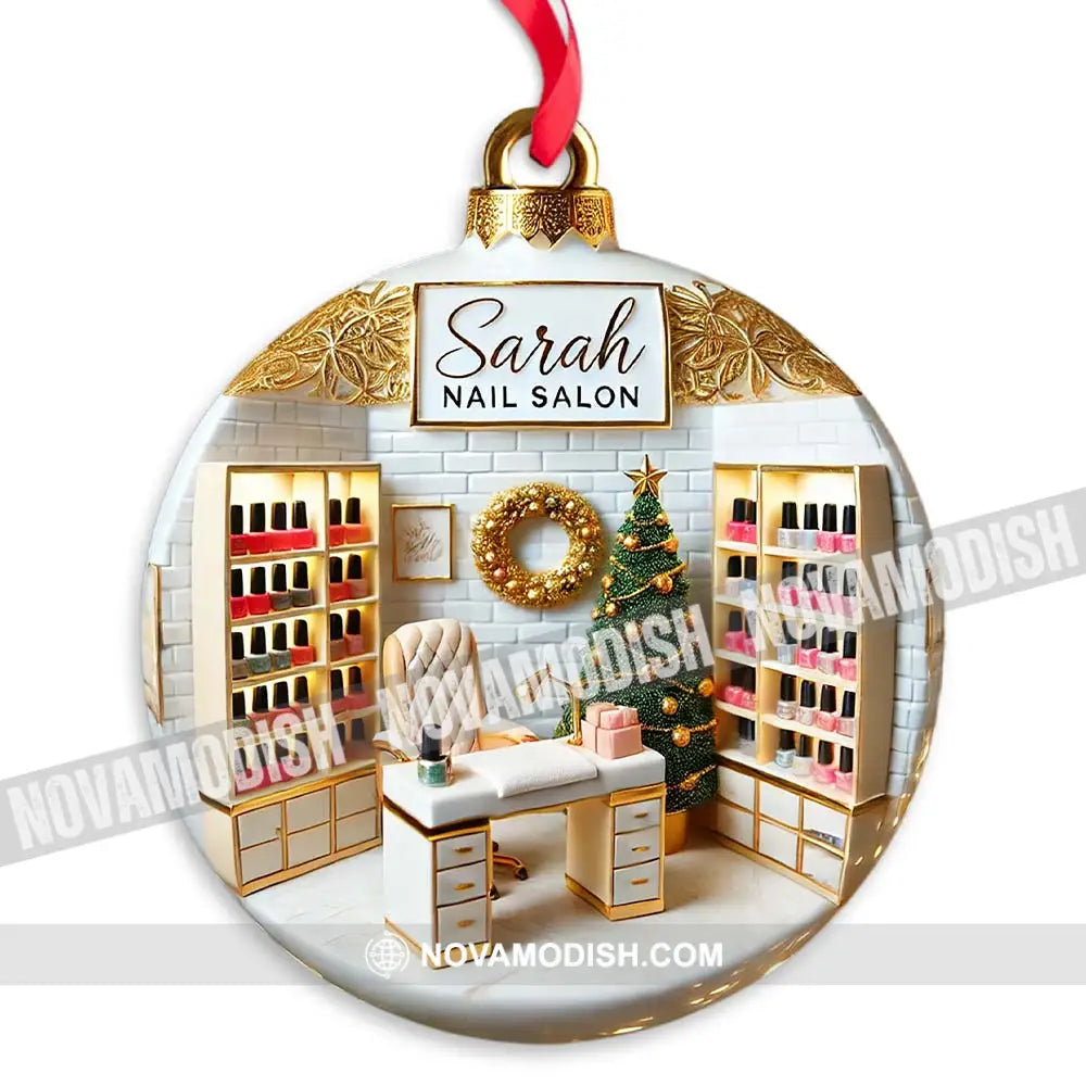 Custom Name Nail Salon Ornament Christmas Decoration 3.54’’ / 1