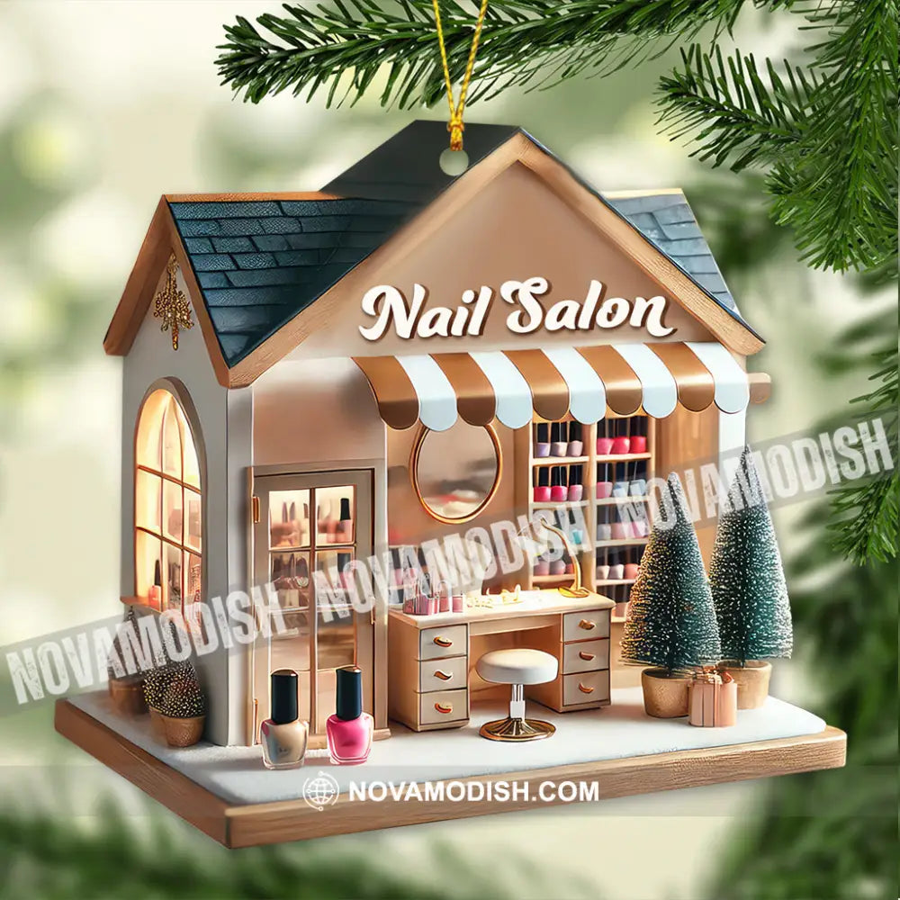 Custom Name Nail Salon Ornament Christmas Decoration 3.54’’ / 1