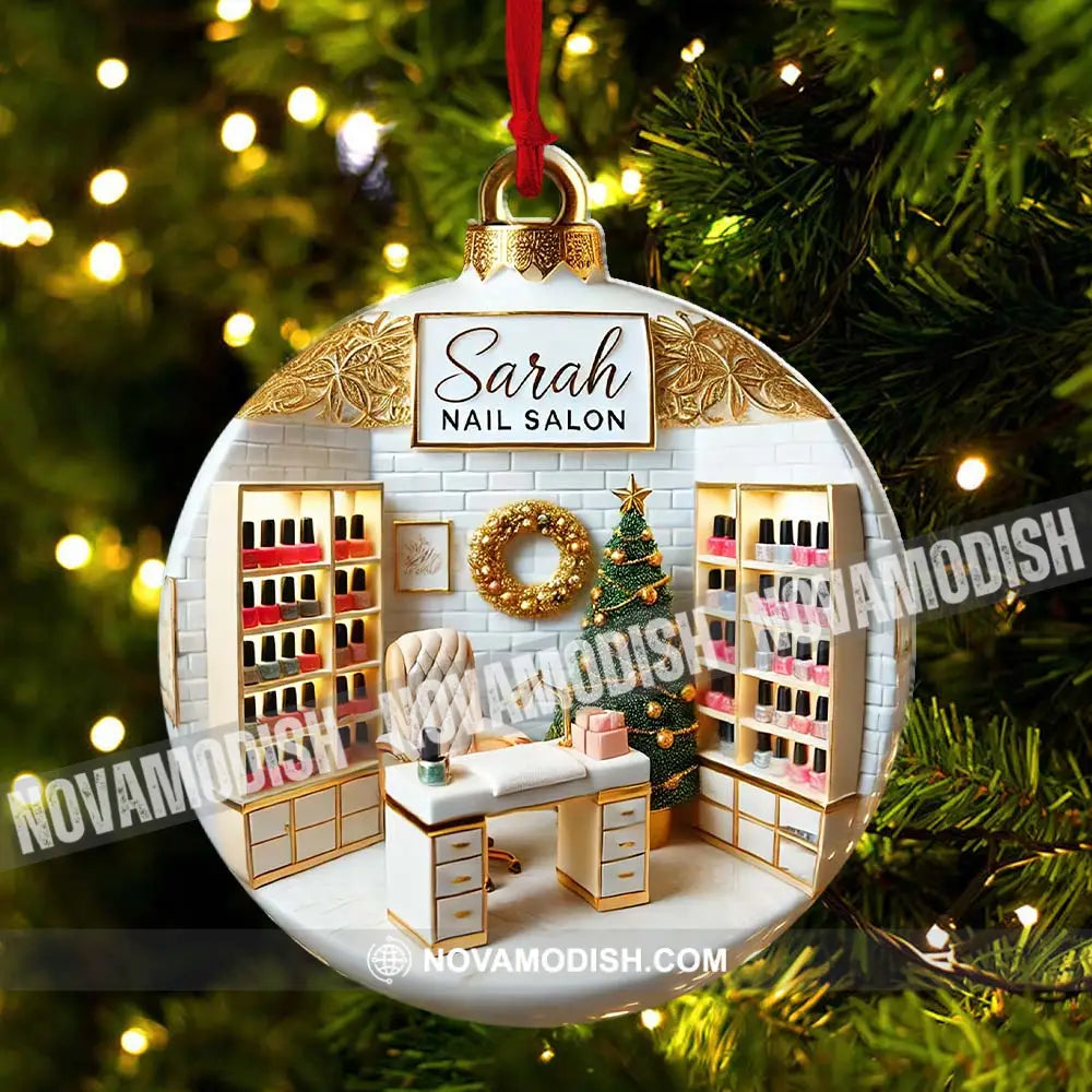 Custom Name Nail Salon Ornament Christmas Decoration