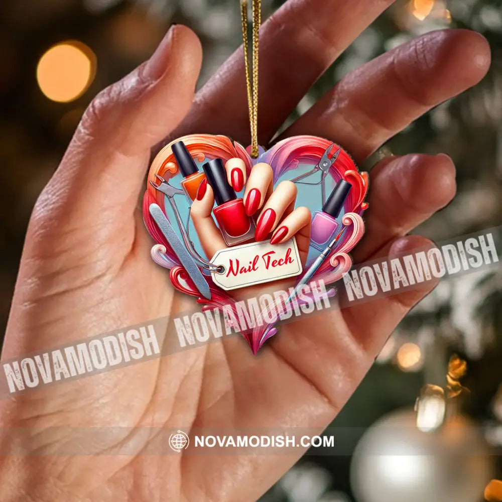 Custom Name Nail Tech Ornament Christmas Gift For Artist