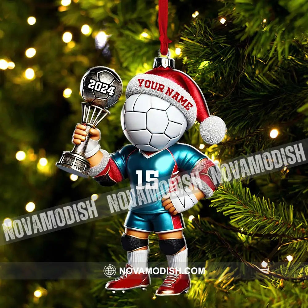 Custom Name Number And Year Handball Champion Ornament Christmas Gift For Lover