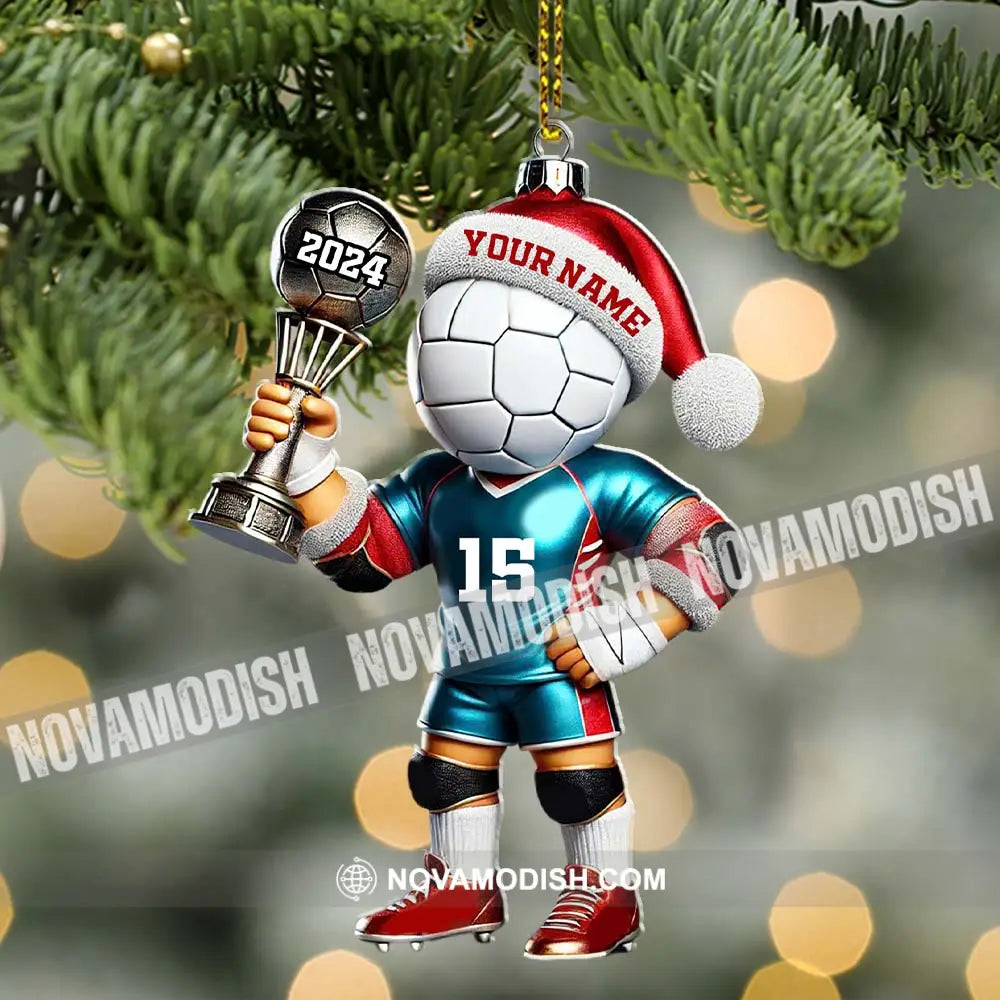 Custom Name Number And Year Handball Champion Ornament Christmas Gift For Lover