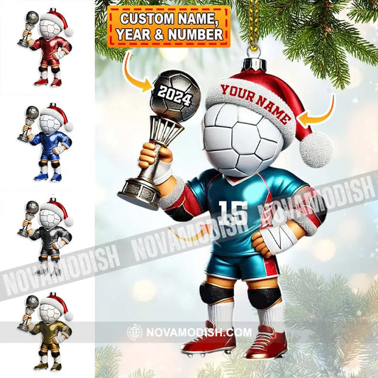 Custom Name Number And Year Handball Champion Ornament Christmas Gift For Lover