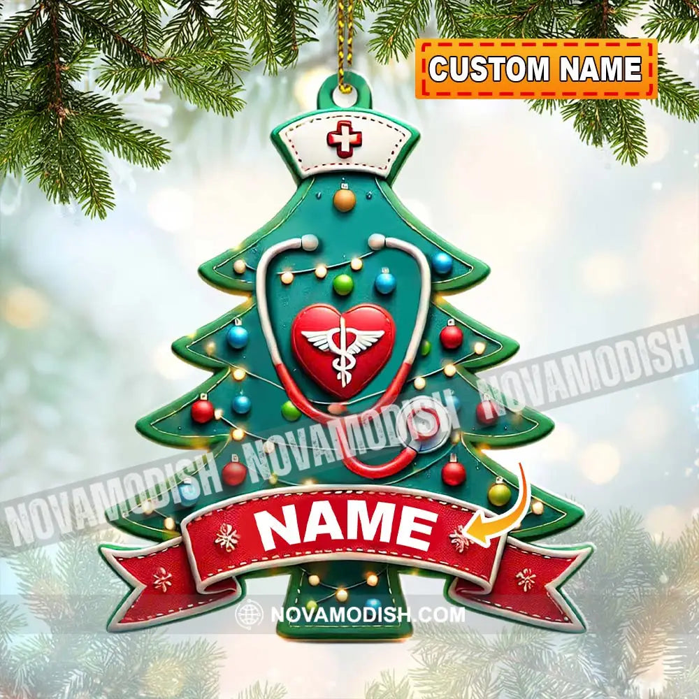 Custom Name Nurse Ornament Christmas Gift For Nurses