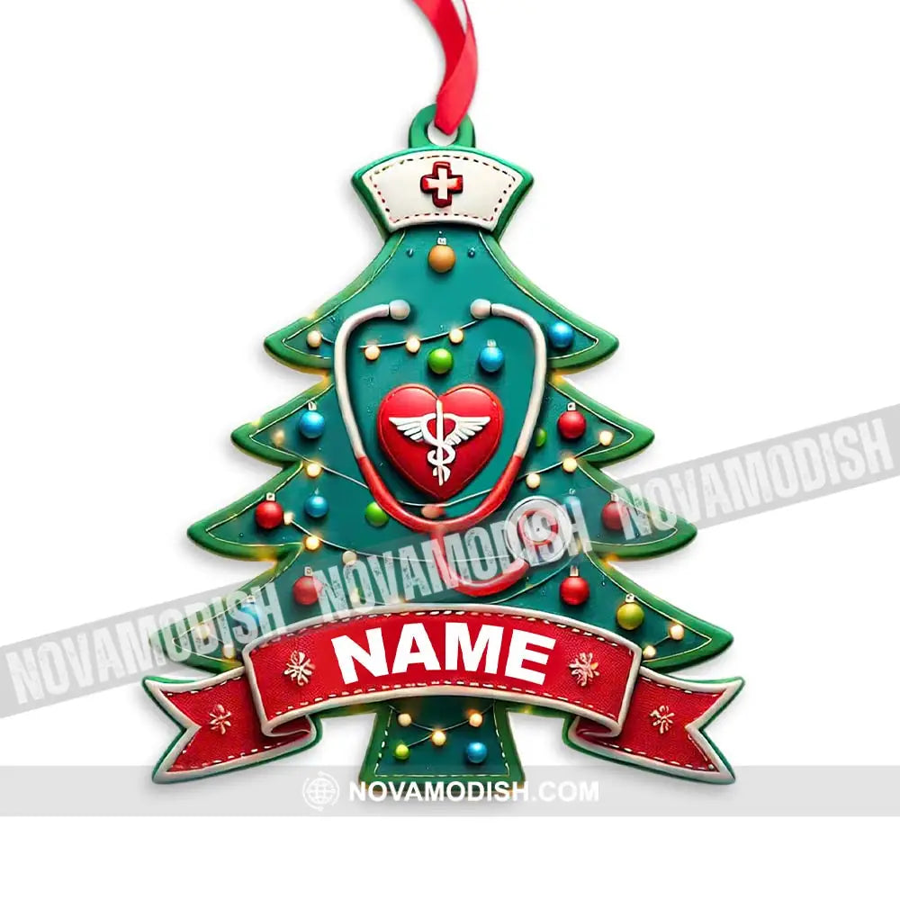 Custom Name Nurse Ornament Christmas Gift For Nurses 3.54’’ / 1