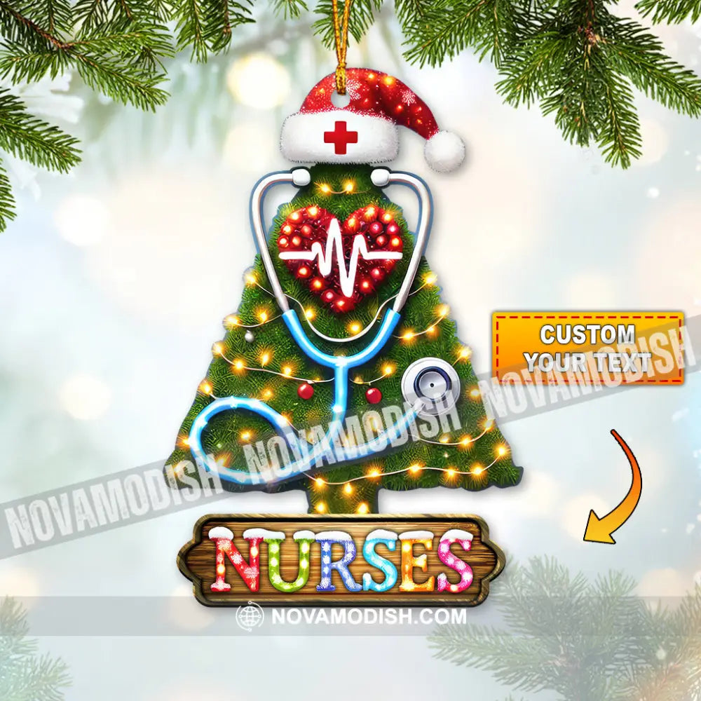 Custom Name Nurse Ornament Home Decor Christmas Gift