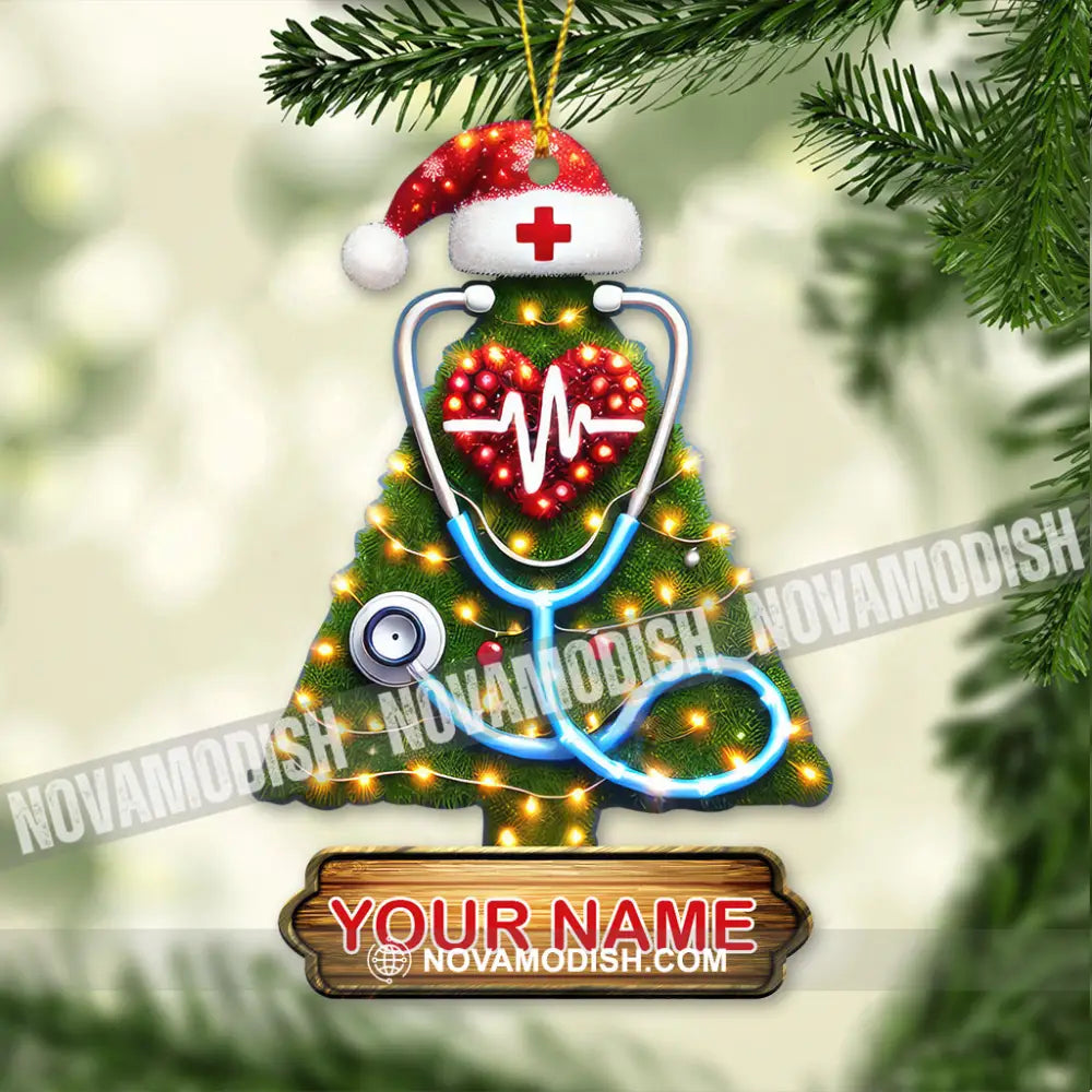 Custom Name Nurse Ornament Home Decor Christmas Gift 3.54’’ / 1