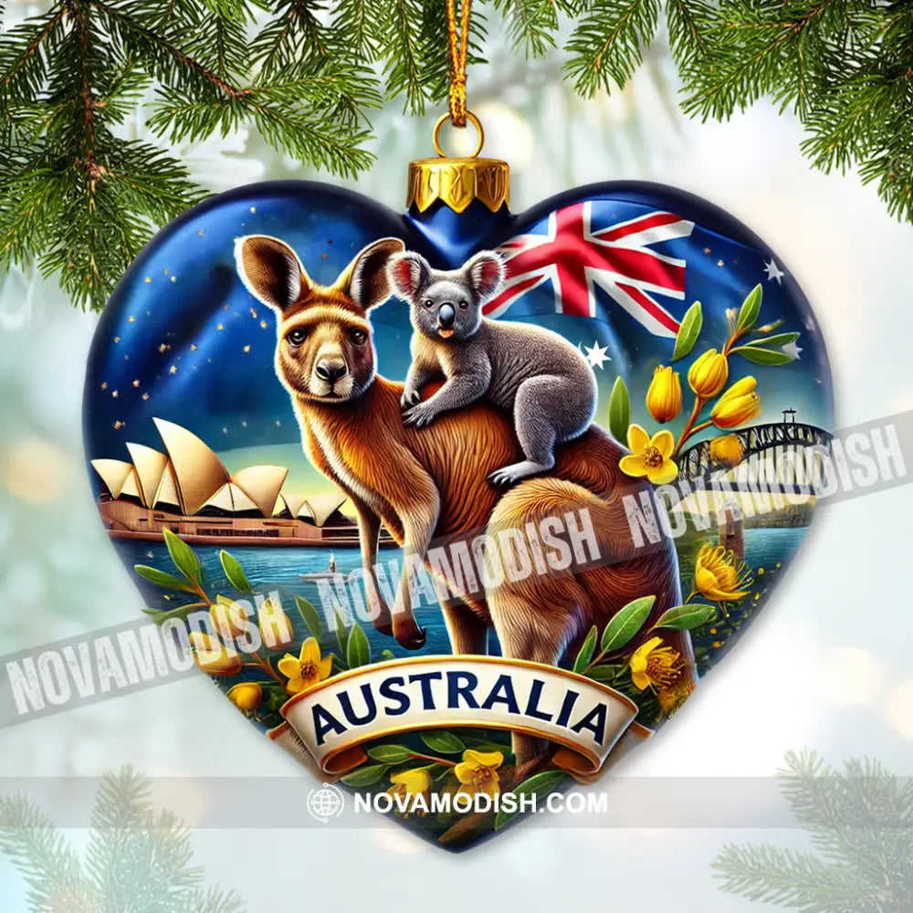 Custom Name Ornament Australia Heart