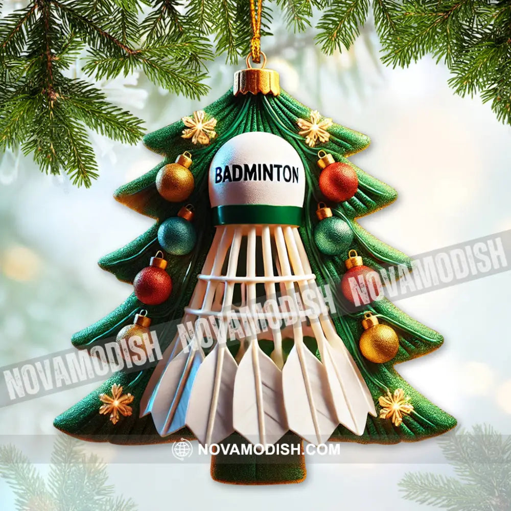 Custom Name Ornament Badminton Christmas Tree