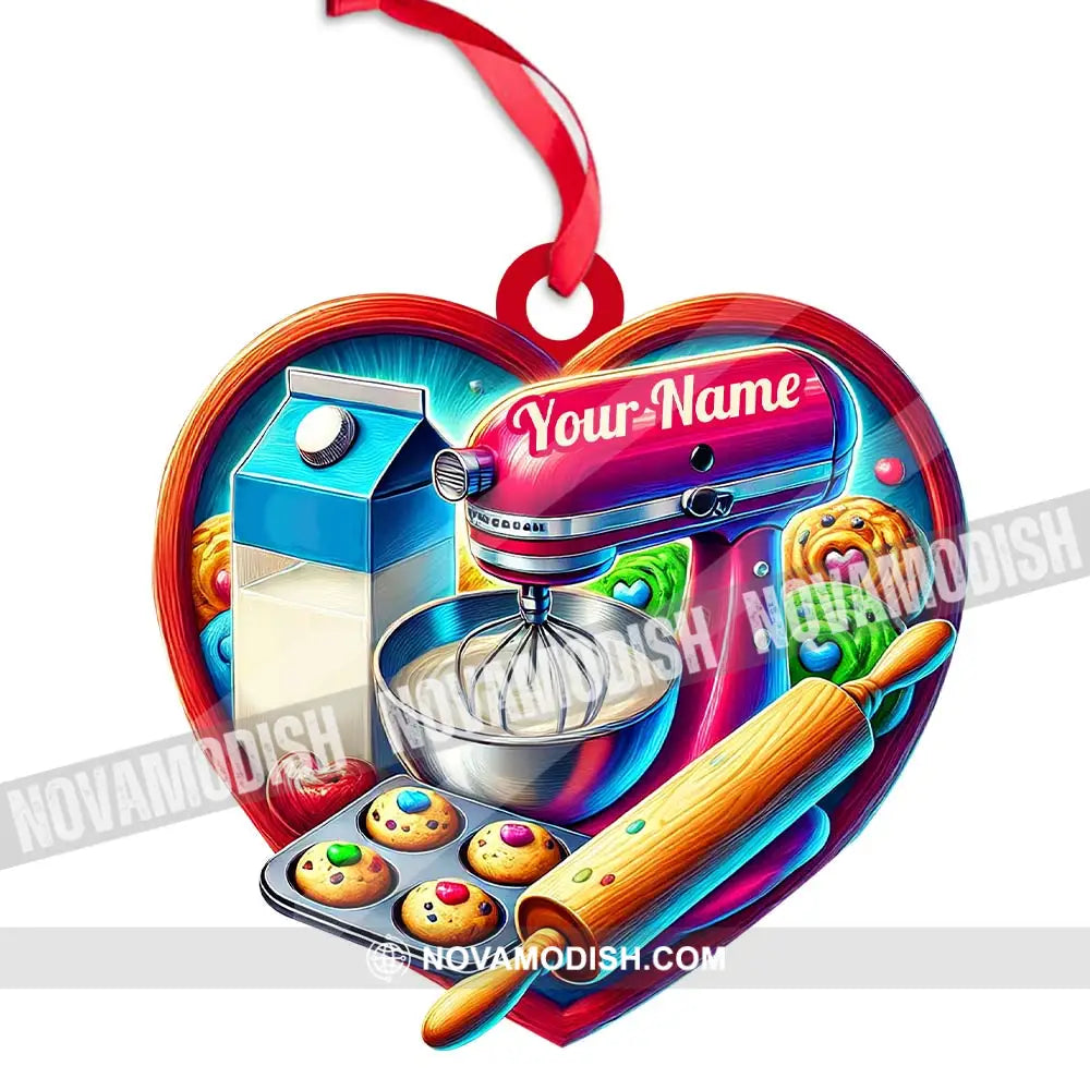 Custom Name Ornament Baker Heart