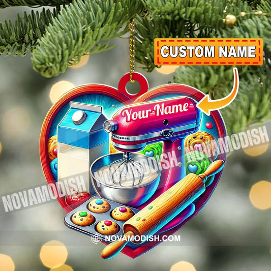 Custom Name Ornament Baker Heart 1 Pack