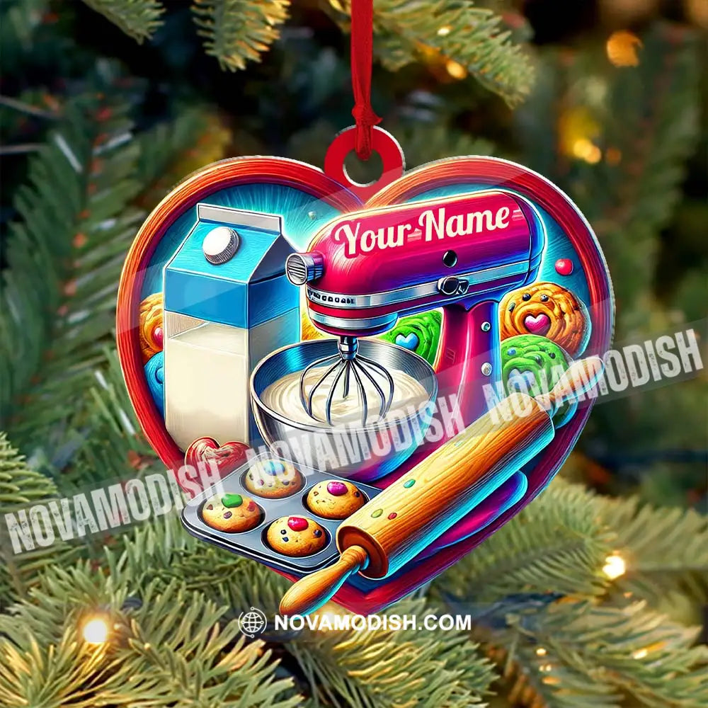 Custom Name Ornament Baker Heart