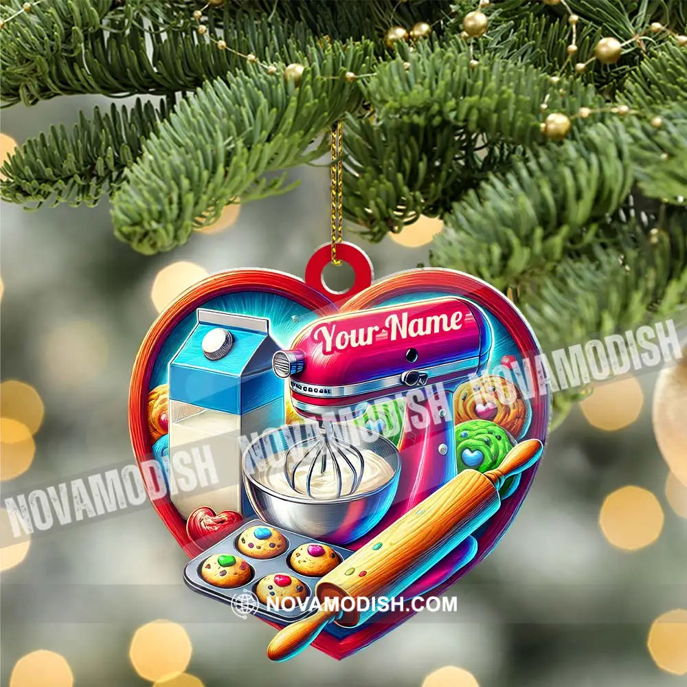 Custom Name Ornament Baker Heart