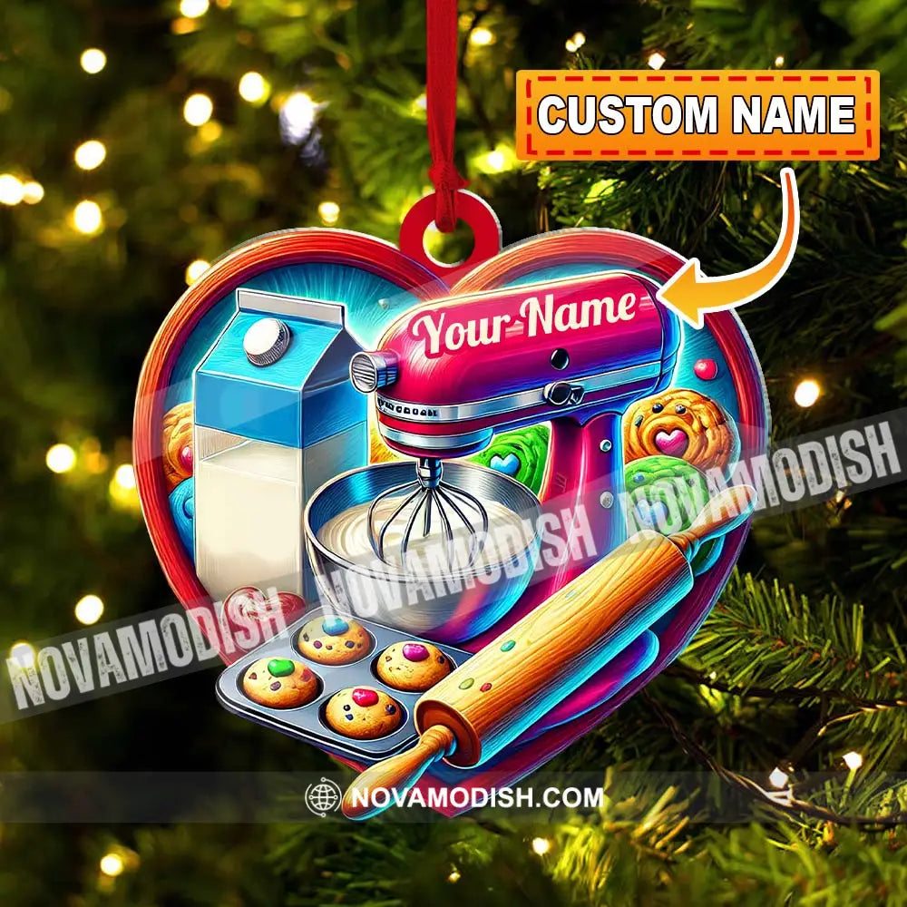 Custom Name Ornament Baker Heart