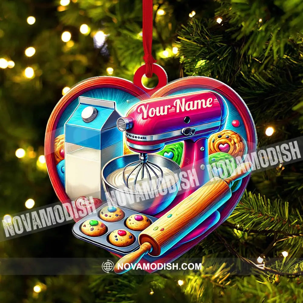 Custom Name Ornament Baker Heart