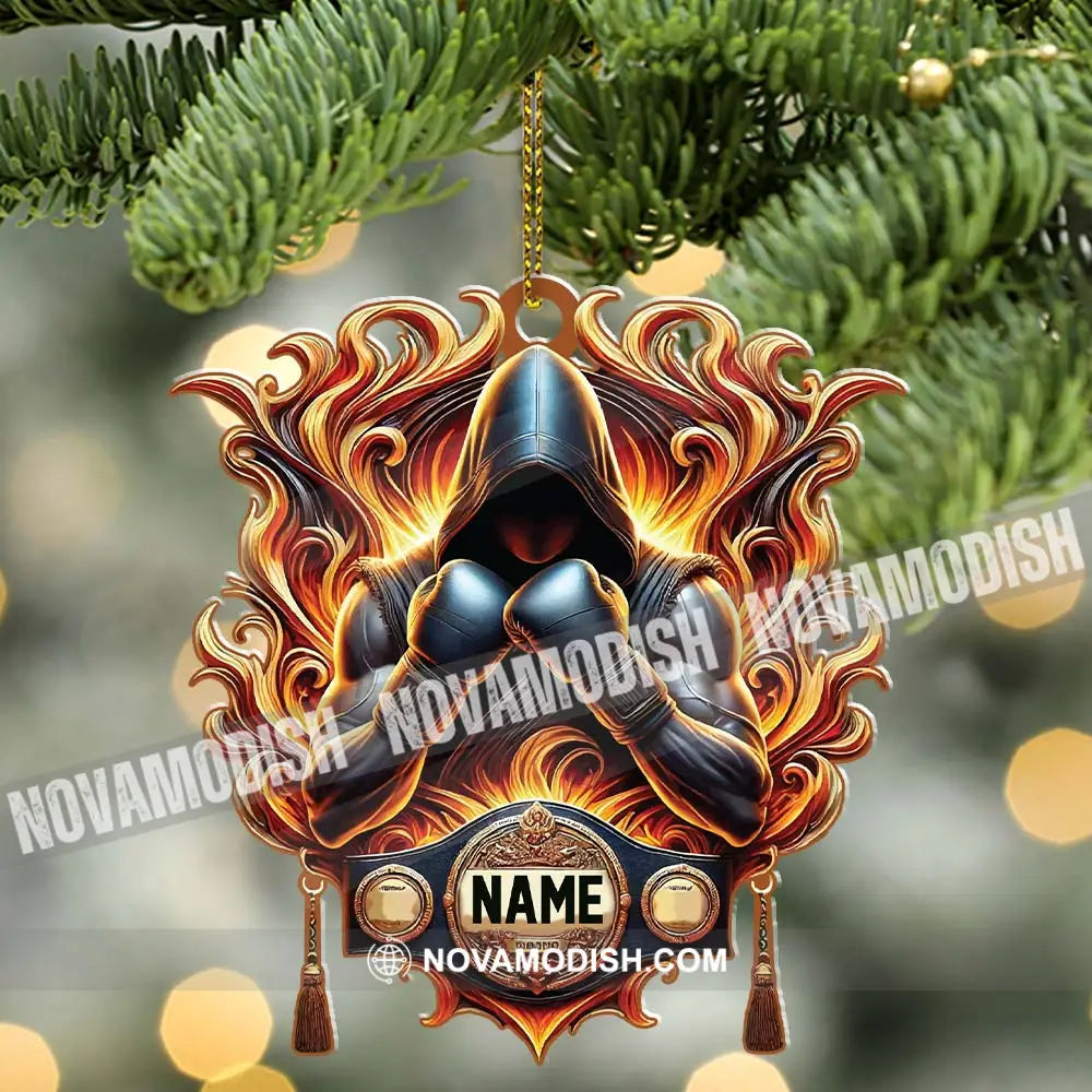 Custom Name Ornament Boxing Fire