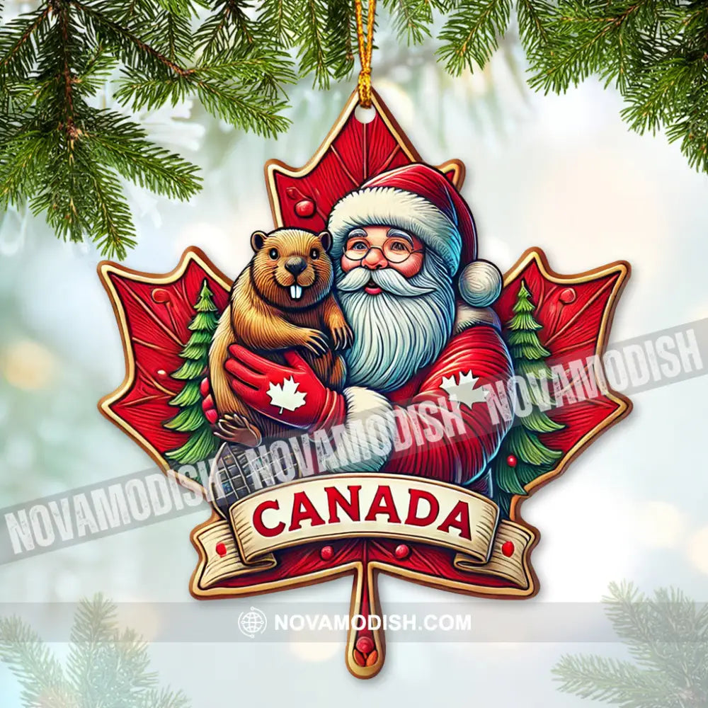 Custom Name Ornament Canada Santa