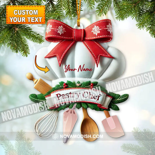 Custom Name Ornament Chef Hat Christmas 1 Pack