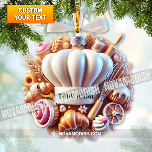 Custom Name Ornament Christmas Sweet Chef 1 Pack